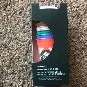 STARBUCKS Summer REUSABLE HOT CUP Coffee 6 PACK SET 16oz ABSTRACT Limited.